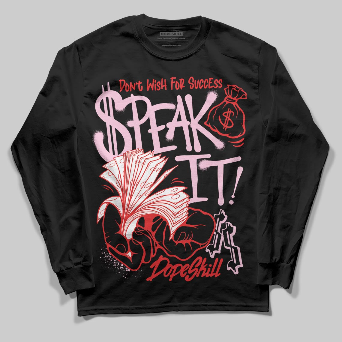Awake NY x Air Jordan 5 Arctic Pink DopeSkill Long Sleeve T-Shirt Speak It Graphic Streetwear - Black
