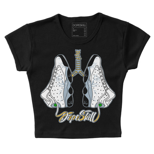 Jordan 13 “Blue Grey” DopeSkill Women's Crop Top Breathe Graphic Streetwear - Black 