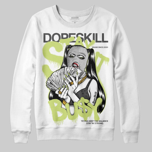 Jordan 4 GS “Light Lemon Twist” DopeSkill Sweatshirt Stay It Busy Graphic Streetwear - White