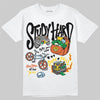 Black and White Sneakers DopeSkill T-Shirt Study Hard Graphic Streetwear - White 