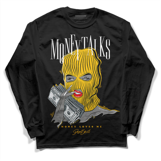 Yellow Sneakers DopeSkill Long Sleeve T-Shirt Money Talks Graphic Streetwear - Black