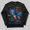 Royal Blue Sneakers DopeSkill Long Sleeve T-Shirt New Drip Season Graphic Streetwear  - Black
