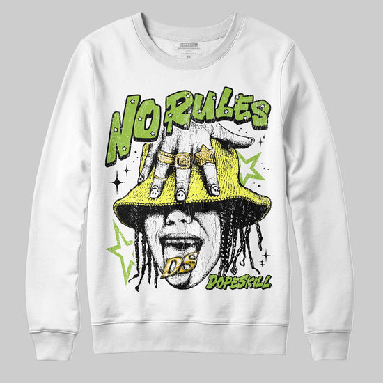 Green Sneakers DopeSkill Sweatshirt No Rules Graphic Streetwear - White
