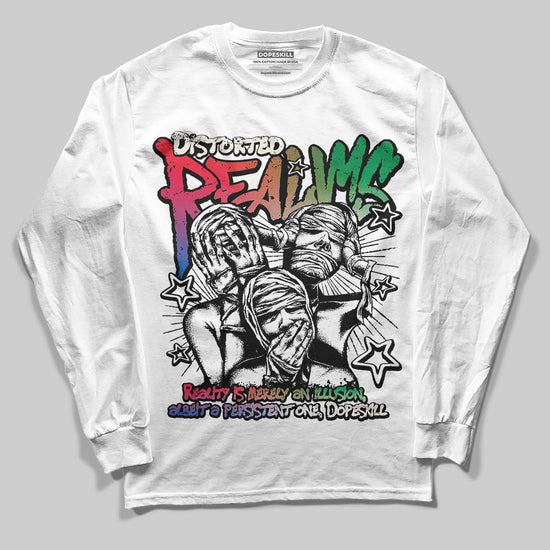 Jordan 11 Retro 285 Atlanta DopeSkill Long Sleeve T-Shirt Distorted Realms Graphic Streetwear - White