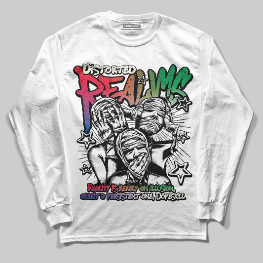 Jordan 11 Retro 285 Atlanta DopeSkill Long Sleeve T-Shirt Distorted Realms Graphic Streetwear - White