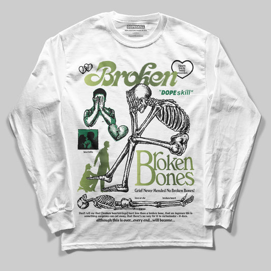 Foamposite Pro 'Pine Green' DopeSkill Long Sleeve T-Shirt Broken Bones Graphic Streetwear - White