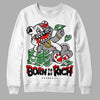 Black and White Sneakers DopeSkill Sweatshirt Born To Be Rich Graphic Streetwear - White