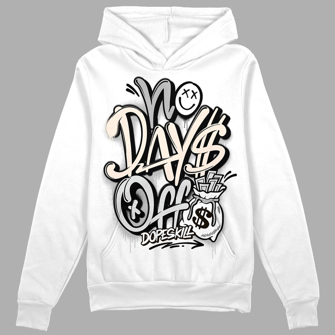 Dunk Low Cool Grey DopeSkill Hoodie Sweatshirt No Days Off Graphic Streetwear - White