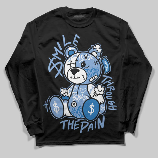 Jordan 4 WMNS 'Forget Me Not' DopeSkill Long Sleeve T-Shirt Smile Through The Pain Graphic Streetwear - Black
