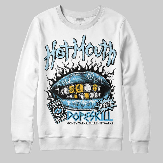 Jordan 11 Retro Legend Blue DopeSkill Sweatshirt Hot Mouth Graphic Streetwear - White