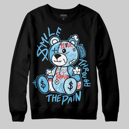 Jordan 11 Retro Legend Blue DopeSkill Sweatshirt Smile Through The Pain Graphic Streetwear - Black