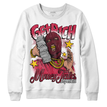 Jordan 1 Retro High '85 OG Metallic Burgundy DopeSkill Sweatshirt Get Rich Graphic Streetwear - White