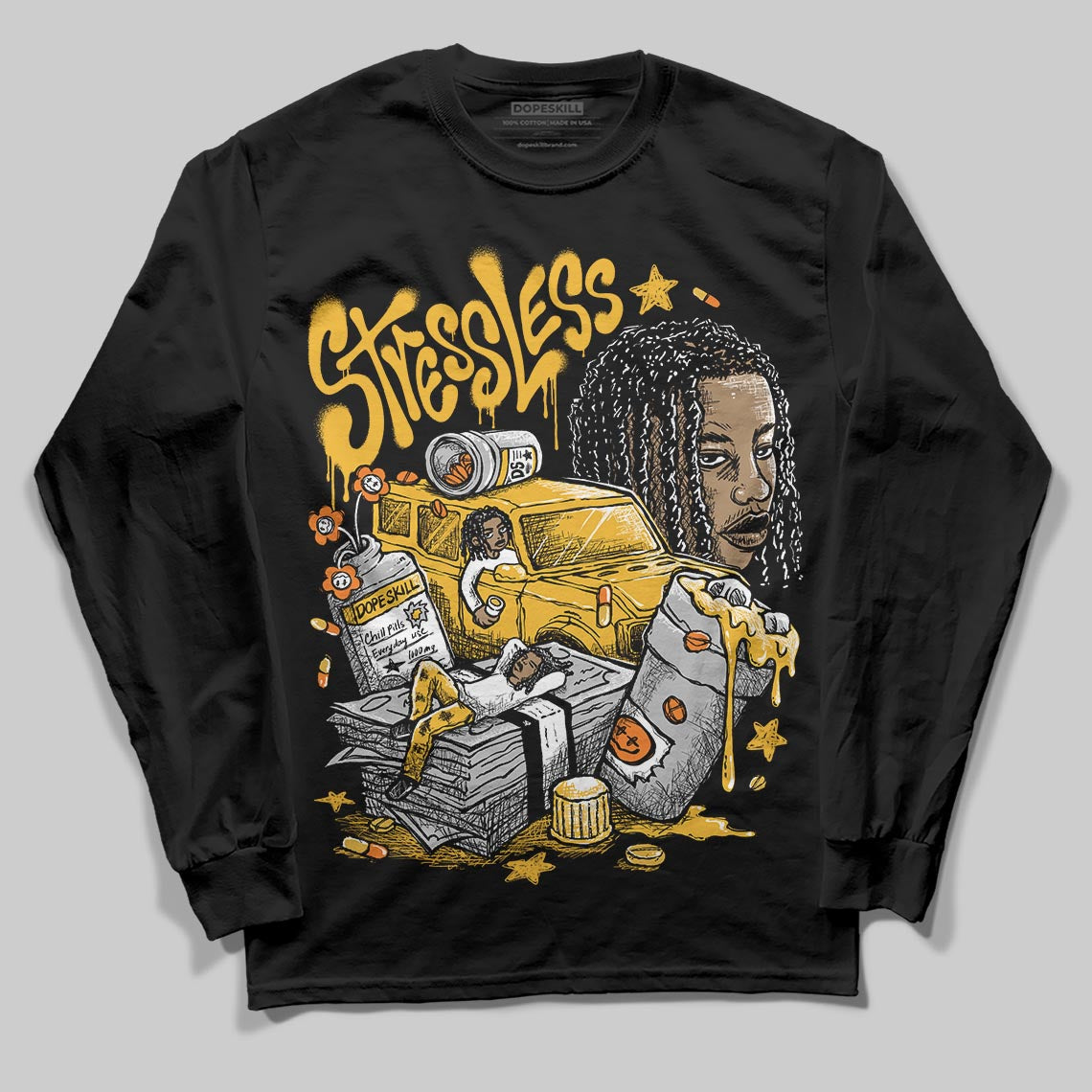 Jordan 5 'Tokyo' DopeSkill Long Sleeve T-Shirt Stressless Graphic Streetwear - Black