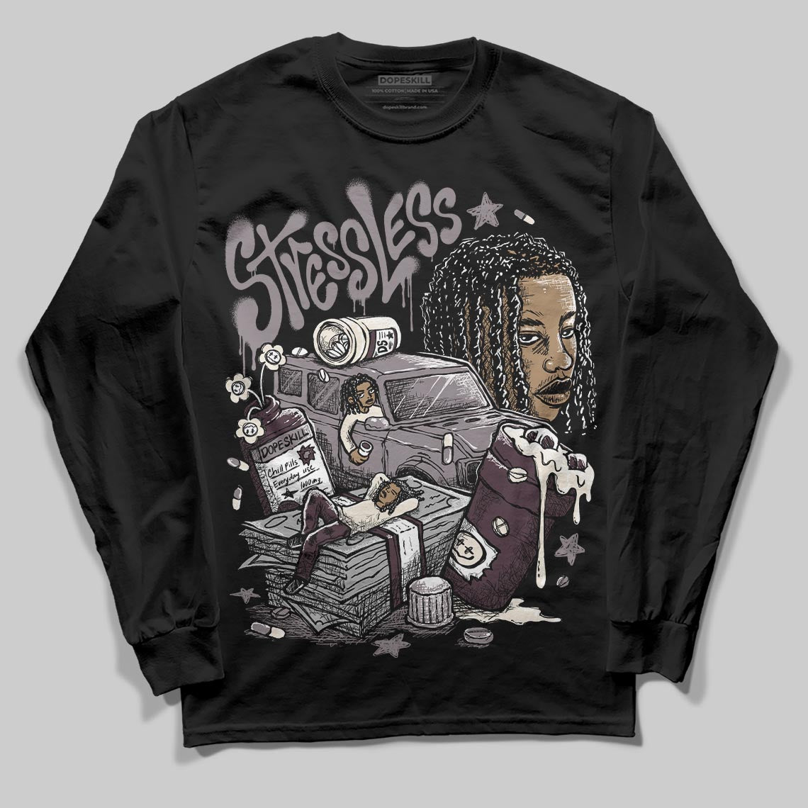 A Ma Maniére x Air Jordan 6 Retro “Smoky Mauve”⁠ DopeSkill Long Sleeve T-Shirt Stressless Graphic Streetwear - Black