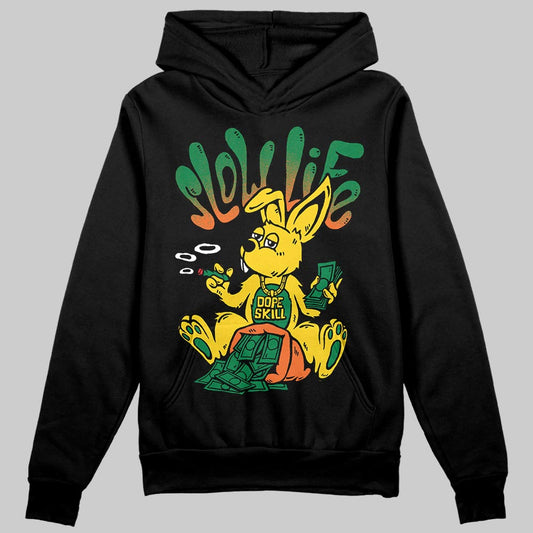 Green Sneakers DopeSkill Hoodie Sweatshirt Slow Life Graphic Streetwear - Black