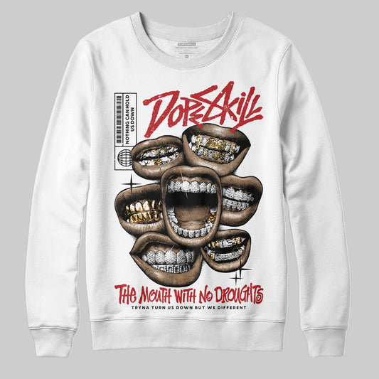 Jordan 1 Retro High OG Black Toe Reimagined DopeSkill Sweatshirt The Mouth With No Droughts Graphic Streetwear - White