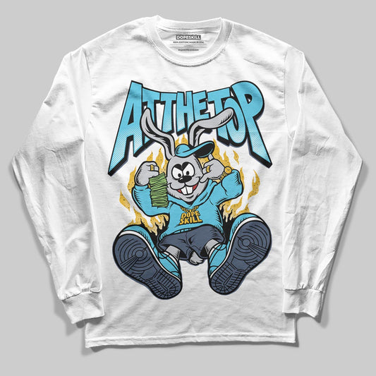 Jordan 11 Retro Gamma Blue (2025) DopeSkill Long Sleeve T-Shirt At The Top Graphic Streetwear - White