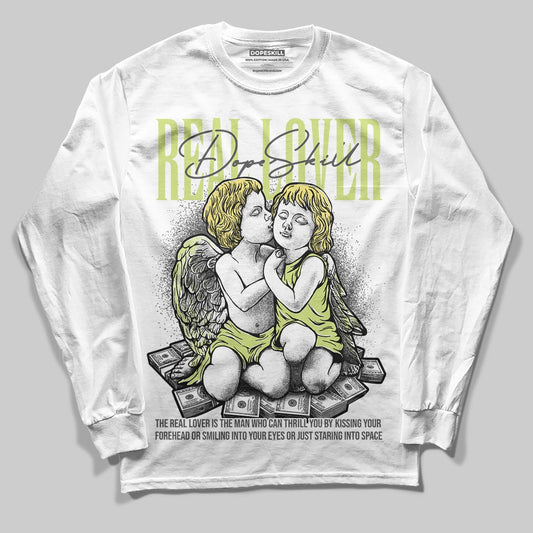 Jordan 4 GS “Light Lemon Twist” DopeSkill Long Sleeve T-Shirt Real Lover Graphic Streetwear - White