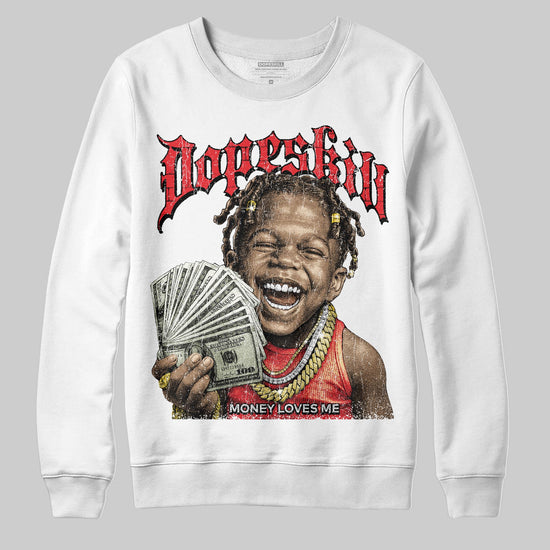 Black and White Sneakers DopeSkill Sweatshirt Money Loves Me Graphic Streetwear - White