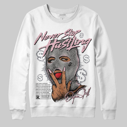 Air Max 95 OG “Pink Foam” DopeSkill Sweatshirt Never Stop Hustling Graphic Streetwear - White