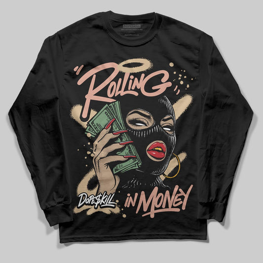 TAN Sneakers DopeSkill Long Sleeve T-Shirt Rolling in Money Graphic Streetwear - black