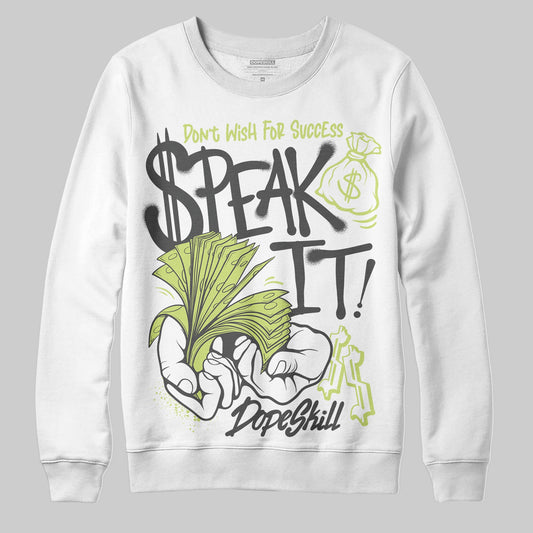 Jordan 4 GS “Light Lemon Twist” DopeSkill Sweatshirt Speak It Graphic Streetwear - White