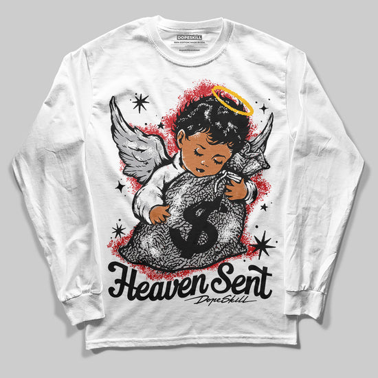 Jordan 3 OG “Black Cement” DopeSkill Long Sleeve T-Shirt Heaven Sent Graphic Streetwear - WHite