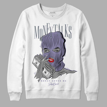 Jordan 5 Retro Low Indigo Haze DopeSkill Sweatshirt Money Talks Graphic Streetwear - White