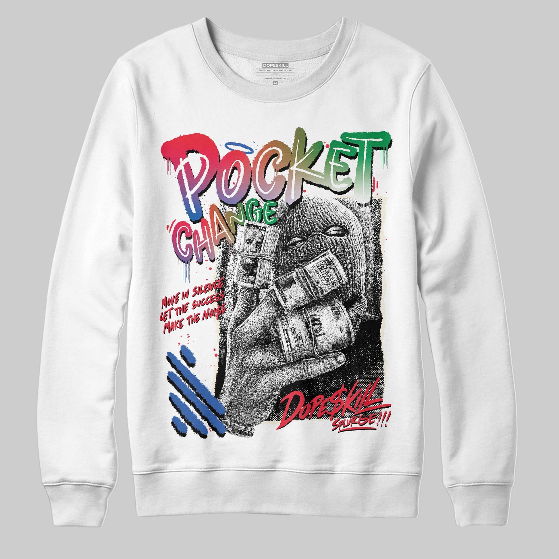 Jordan 11 Retro 285 Atlanta DopeSkill Sweatshirt Pocket Change Graphic Streetwear - White