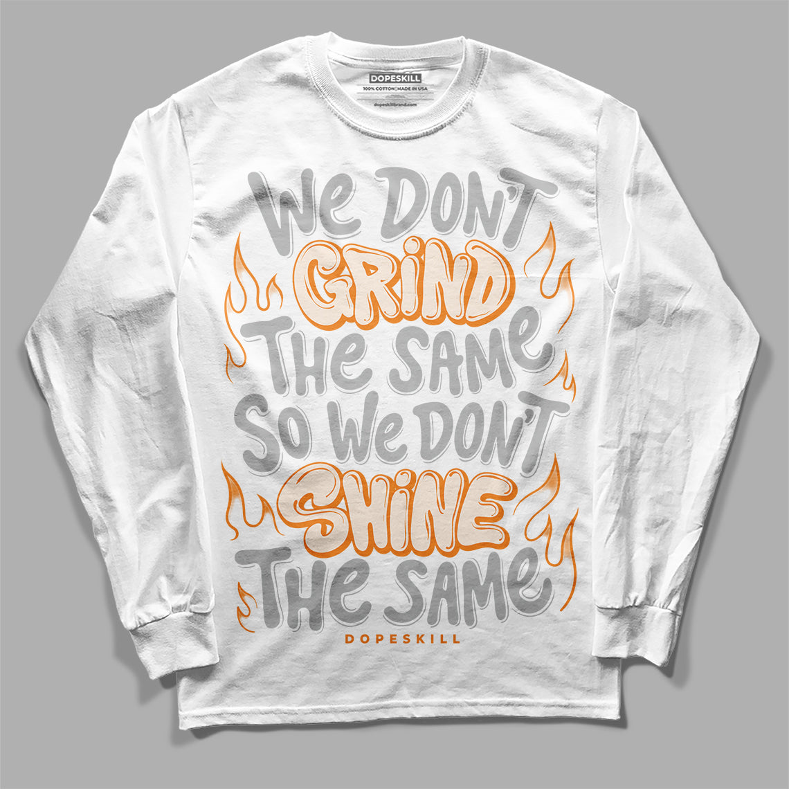 Dunk Low Cool Grey DopeSkill Long Sleeve T-Shirt Grind Shine Graphic Streetwear - White