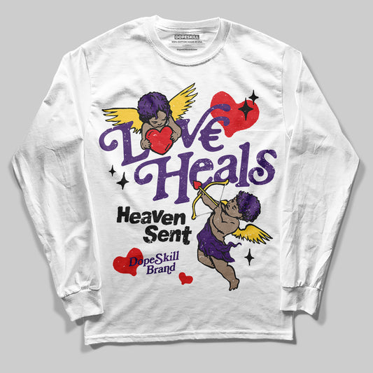 Jordan 12 “Field Purple” DopeSkill Long Sleeve T-Shirt New Love Heals Graphic Streetwear - White 