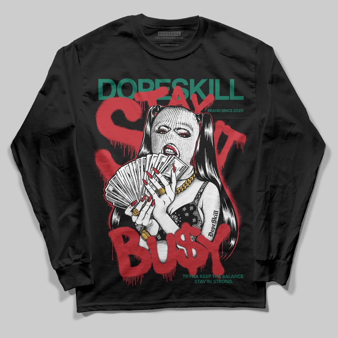 Jordan 3 Mexico 'El Vuelo' DopeSkill Long Sleeve T-Shirt Stay It Busy  Graphic Streetwear - Black