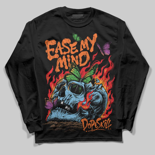 Orange, Black and White Sneakers DopeSkill Long Sleeve T-Shirt Ease My Mind Graphic Streetwear - Black
