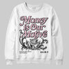 Jordan 5 OG “35th Anniversary” DopeSkill Sweatshirt Money Is Our Motive Typo Graphic Streetwear - White