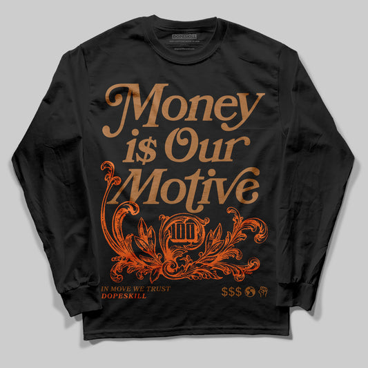 Adidas Samba OG Leopard Pack Preloved Red DopeSkill Long Sleeve T-Shirt Money Is Our Motive Typo Graphic Streetwear - Black