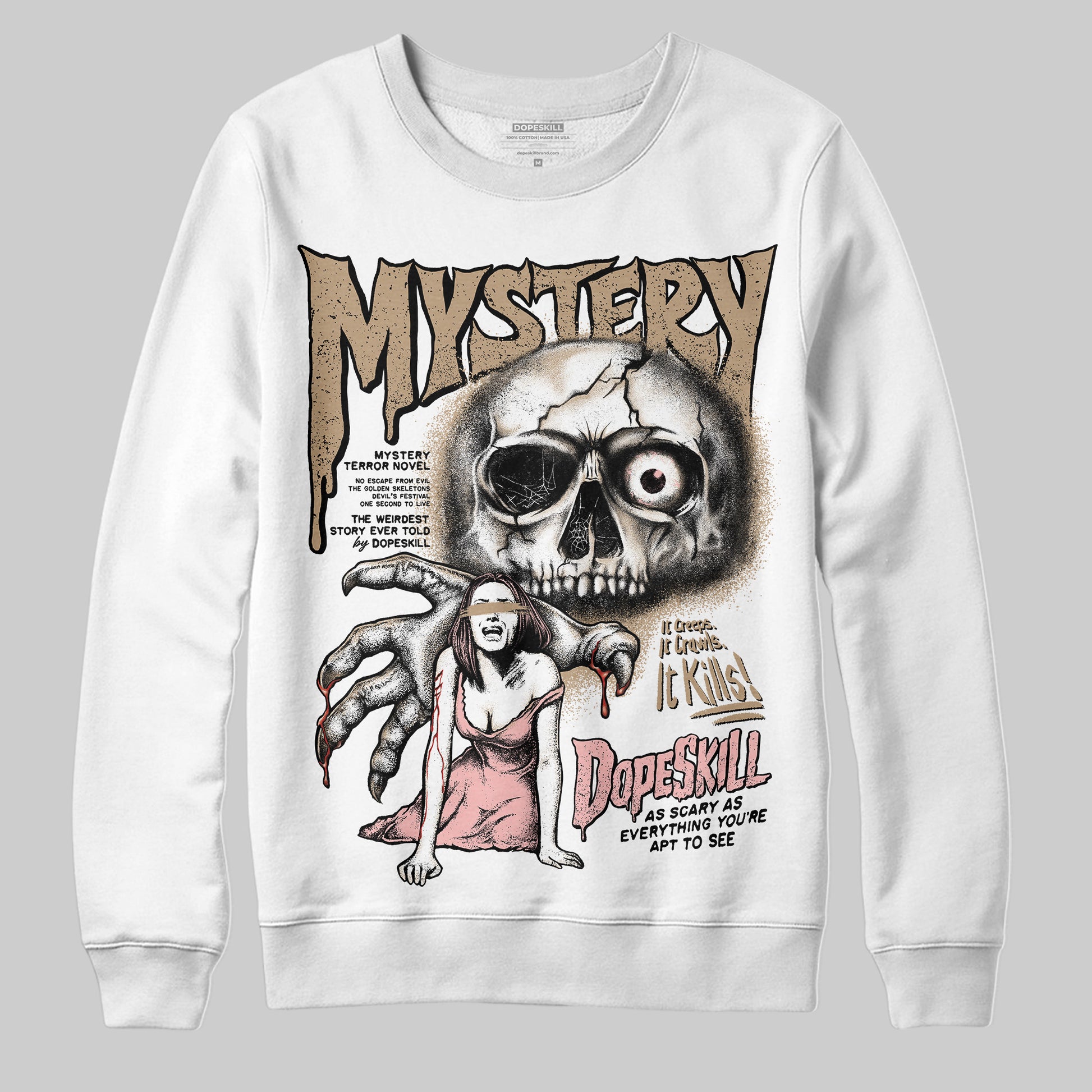 Nike Air Force 1 Low Canvas “Linen” DopeSkill Sweatshirt Mystery Ghostly Grasp Graphic Streetwear - White