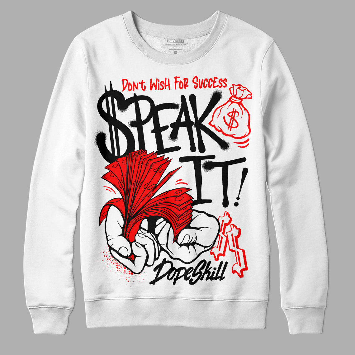 Black and White Sneakers DopeSkill Sweatshirt Speak It Graphic Streetwear - White 