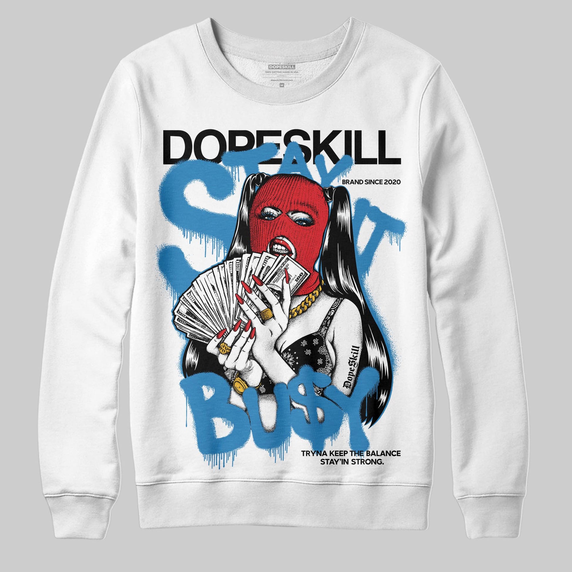 Jordan 3 Retro OG Rare Air DopeSkill Sweatshirt Stay It Busy Graphic Streetwear - White