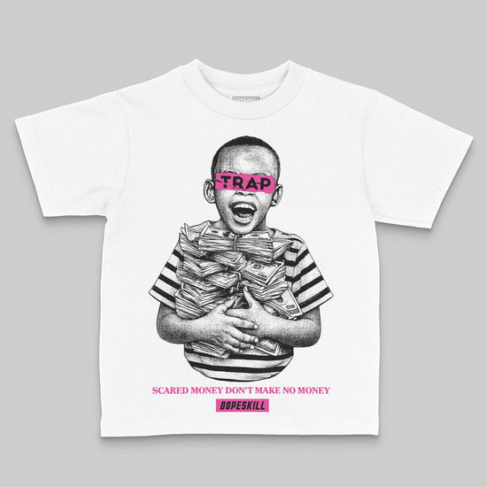 Pink Sneakers DopeSkill Toddler Kids T-shirt Scared Money Don't Make No Money Graphic Streetwear - White