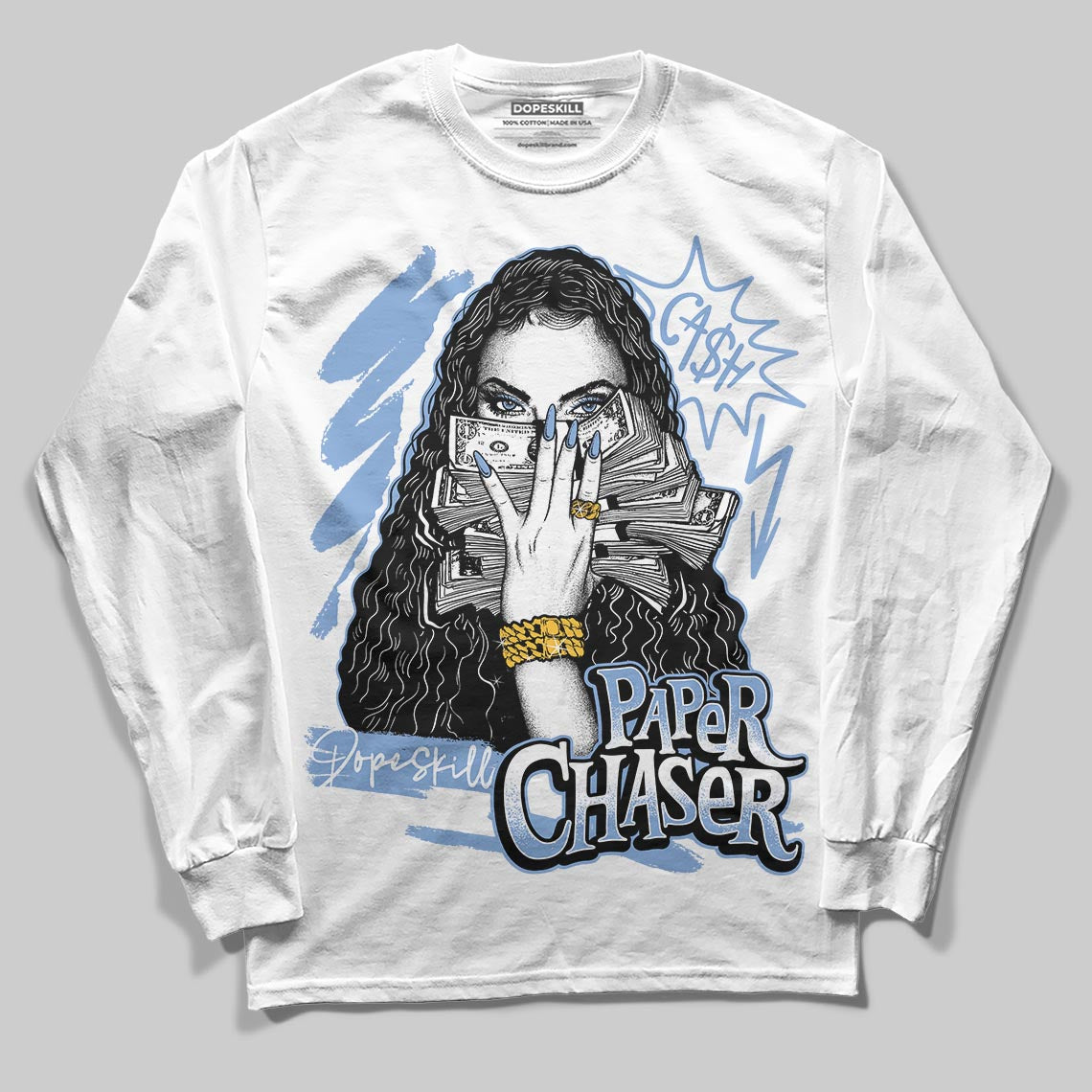 Jordan 4 WMNS 'Forget Me Not' DopeSkill Long Sleeve T-Shirt NPC Graphic Streetwear - White
