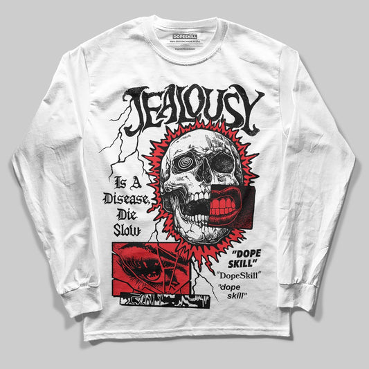 Red Sneakers DopeSkill Long Sleeve T-Shirt Jealousy Graphic Streetwear - White 
