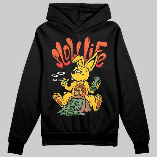 Yellow Sneakers DopeSkill Hoodie Sweatshirt Slow Life Graphic Streetwear - black