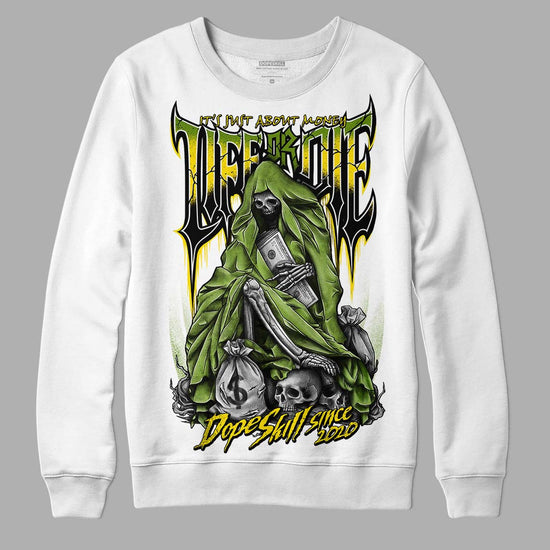 Dunk Low 'Chlorophyll' DopeSkill Sweatshirt Life or Die Graphic Streetwear - White