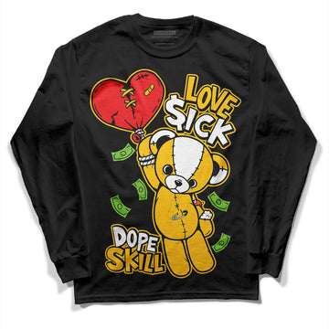 Yellow Sneakers DopeSkill Long Sleeve T-Shirt Love Sick Graphic Streetwear - Black