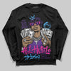 PURPLE Sneakers DopeSkill Long Sleeve T-Shirt All Hustle No Luck Graphic Streetwear - Black