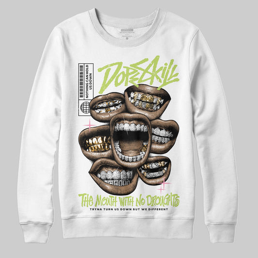 Chase B x Travis Scott x Jordan Jumpman Jack DopeSkill Sweatshirt The Mouth With No Droughts Graphic Streetwear - White