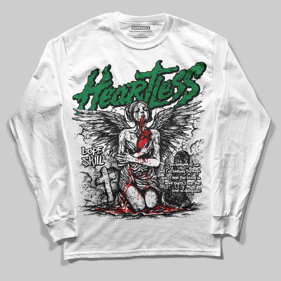 Jordan 5 “Lucky Green” DopeSkill Long Sleeve T-Shirt Heartless Graphic Streetwear - White 