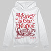Jordan 4 “Sierra Red" DopeSkill Hoodie Sweatshirt Money Is Our Motive Typo Graphic Streetwear - White
