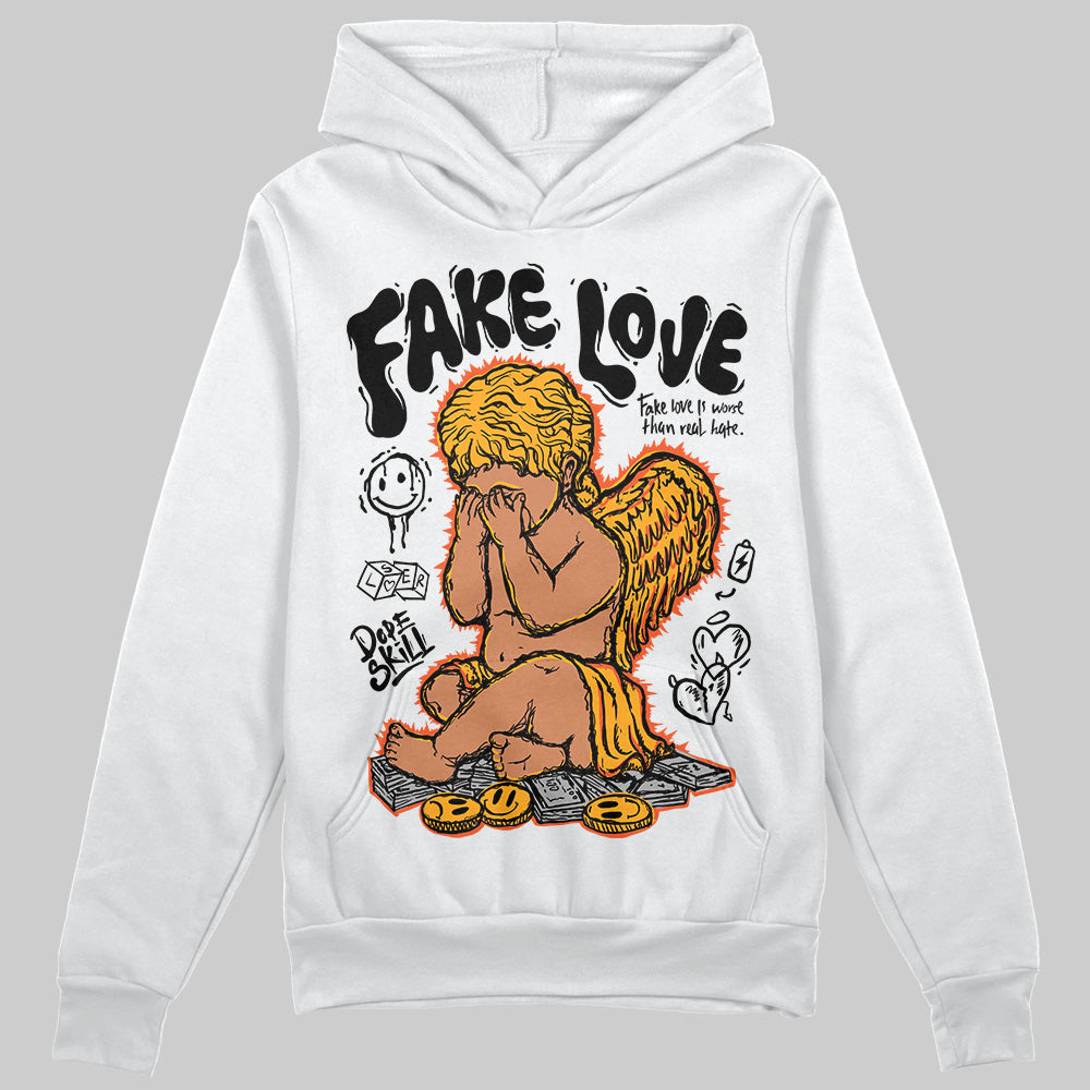 Jordan 12 Retro Black Taxi DopeSkill Hoodie Sweatshirt False Love Graphic Streetwear - White 