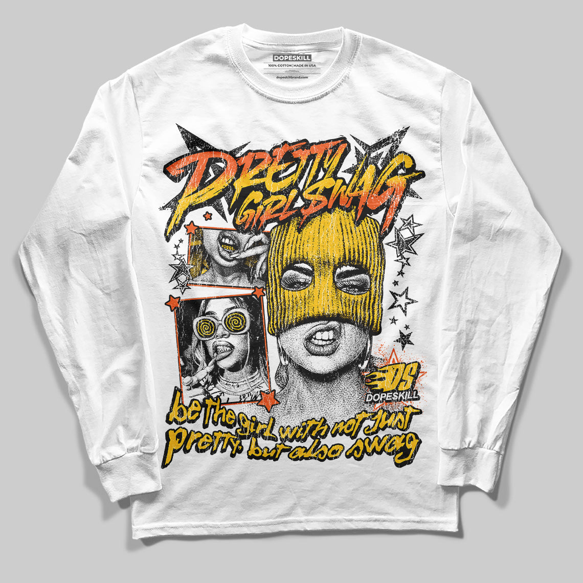 Yellow Sneakers DopeSkill Long Sleeve T-Shirt Pretty Girl Swag Graphic Streetwear - White